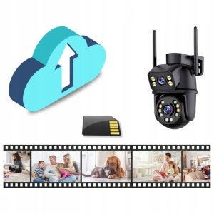 Podwójna Kamera WIFI Zewnętrzna Obrotowa 6MP Doświetlenie Detekcja AI AUDIO 4