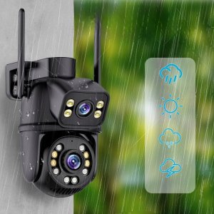 Podwójna Kamera WIFI Zewnętrzna Obrotowa 6MP Doświetlenie Detekcja AI AUDIO 5