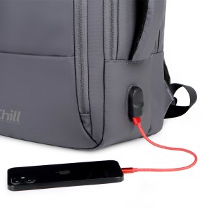 Chill Innovation Chill Voyage 17" PC Backpack, Grey, City, Unisex, 43.2 cm (17"), Notebook compartment, Polyester 12
