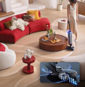 Odkurzacz pionowy Tineco Floor One S9 Artist odkurzacz 2w1 na mokro/sucho 50min pracy 180W 5