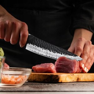 SHAN ZU Zestaw noży 7-częściowy japoński zestaw noży kuchennych z blokiem 4