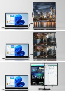 JSAUX FlipGo 16" Pro 2.5K Podwójny przenośny monitor przedłużenie ekranu 3