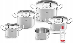 Fissler zestaw garnków ze stali nierdzewnej 5el. i metalowe pokrywki+gratis 1