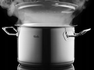 Fissler zestaw garnków ze stali nierdzewnej 5el. i metalowe pokrywki+gratis 5