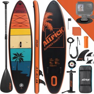 ALLPICK Zestaw Deska SUP Premium z Akcesoriami pomarańczowa 180kg 1