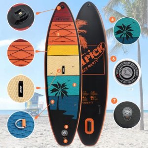 ALLPICK Zestaw Deska SUP Premium z Akcesoriami pomarańczowa 180kg 3