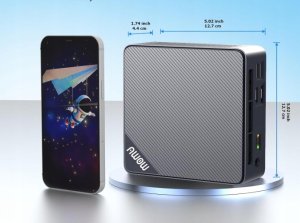 AWOW Mini PC W-11 Pro Gen12 N100 Quad Core 3,40 GHz 16 GB DDR4 512 GB 2