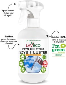 LAVECO Naturalny płyn do mycia szyb i luster 0,5 l 3