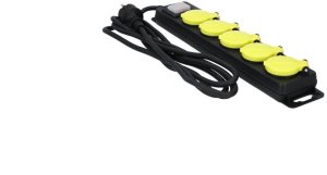 Przedłużacz elektryczny listwa zasilająca Kabel zasilający warsztatowy OW 3x1,5 (wtyk / 5 gniazd) 16A czarny 3m 1