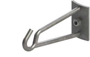 Hak dystansowy do zawieszenia elementów osprzętu na słupach okrągłych, przystosowany do mocowania taśmą, d=16 mm (S3026T) 1