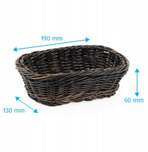 Koszyk prostokątny z polirattanu 190x130x60 mm, czarnobrązowy | TECHNICA, Gold Line 2