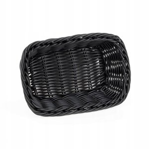 Koszyk prostokątny z polirattanu 190x130x60 mm, czarny | TECHNICA, Gold Line 4