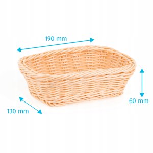 Koszyk prostokątny z polirattanu 190x130x60 mm, beżowy | TECHNICA, Gold Line 2