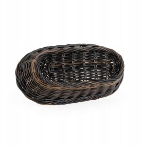 Koszyk owalny z polirattanu 230x100x60 mm, czarnobrązowy | TECHNICA, Gold Line 5