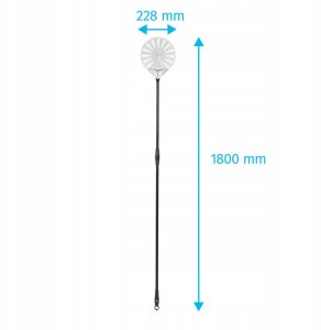 Perforowana łopata do pizzy z anodowanego aluminium z aluminiowym uchwytem, okrągła, 228x1800 mm | TECHNICA, Pizza Line 2