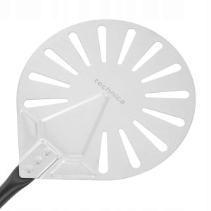 Perforowana łopata do pizzy z anodowanego aluminium z aluminiowym uchwytem, okrągła, 228x1800 mm | TECHNICA, Pizza Line 3