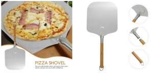 Łopata do pizzy z drewnianym uchwytem, kwadratowa, 310x355x660 mm | TECHNICA, Pizza Line 6