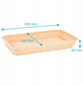 Koszyk prostokątny z polirattanu GN 1/1 530x325x65 mm, beżowy | TECHNICA, Gold Line 2
