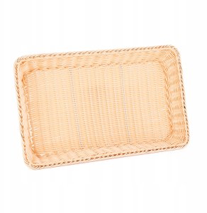 Koszyk prostokątny z polirattanu GN 1/1 530x325x65 mm, beżowy | TECHNICA, Gold Line 4