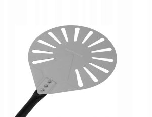 Perforowana łopata do pizzy z anodowanego aluminium z aluminiowym uchwytem, okrągła, 228x1200 mm | TECHNICA, Pizza Line 2
