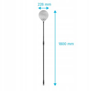 Łopata do pizzy ze stali nierdzewnej z aluminiowym uchwytem, okrągła, 228x1800 mm | TECHNICA, Pizza Line 2
