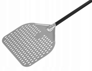 Perforowana łopata do pizzy z anodowanego aluminium z aluminiowym uchwytem, kwadratowa, 355x405x1500 mm | TECHNICA, Pizza Line 2