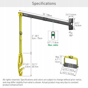 Uchwyt ścienny wysięgnik 80cm kabla ładowarki samochodowej 2