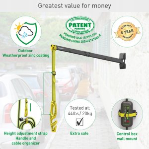 Uchwyt ścienny wysięgnik 80cm kabla ładowarki samochodowej 3