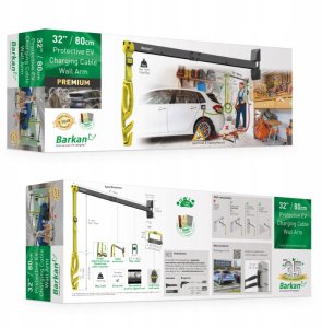 Uchwyt ścienny wysięgnik 80cm kabla ładowarki samochodowej 4