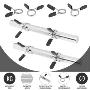 Gryf do hantli 35 cm zatrzaskowy + zaciski 3