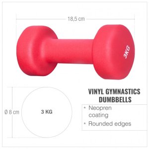 2x3 kg hantle gimnastyczne winylowe 3