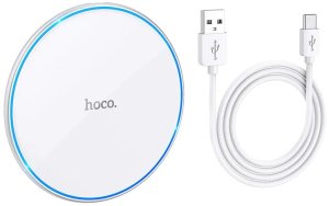 HOCO ładowarka indukcyjna z podświetleniem 2A 15W CW6 Pro biała 2