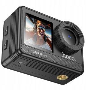 HOCO kamera sportowa z dwoma wyświetlaczami DV103 czarna 14