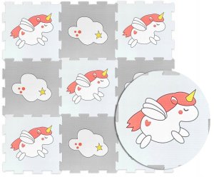 Mata piankowa dla dzieci puzzle piankowe edukacyjna kojec jednorożec duża 2