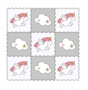 Mata piankowa dla dzieci puzzle piankowe edukacyjna kojec jednorożec duża 9