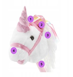 Hobby Horse miękka głowa konia koń na kiju jednorożec 70 cm dźwięki galopu 5