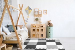 Mata piankowa puzzle piankowe duża dzieci kojec duża gruba kontrastowa 25cz 6