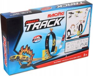 Tor wyścigowy pętla dla samochodzików autka zestaw wyrzutnia 17w1 223cm 2