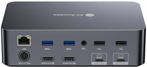 Przełącznik KVM iDock C20 USB-C KVM Switch Docking Station dla 2 laptopów, 4K Dual Monitor Design 2
