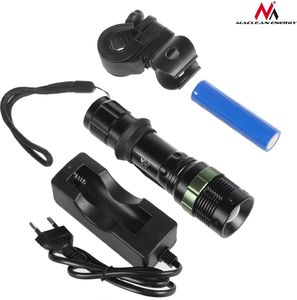Maclean Latarka rowerowa Cree 200 lumen LED Maclean Energy + ładowarka zestaw MCE175 6