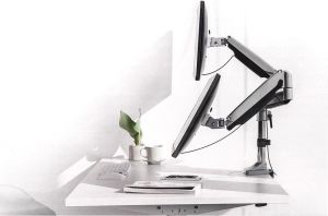 Maclean Uchwyt biurkowy na 2 monitory 13" - 32" (MC-766) 2