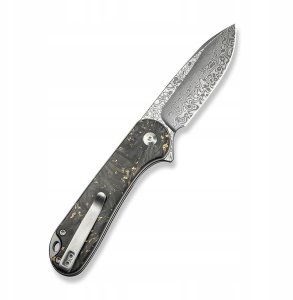 Nóż CIVIVI Button Lock Elementum II Damast CF 3