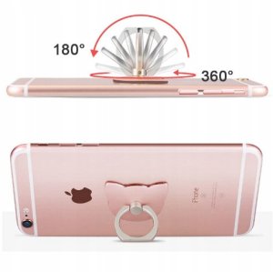 UCHWYT TELEFONU STOJAK KOT CZARNY UNIWERSALNY VEGA NA RĘKĘ RING HOLDER 4