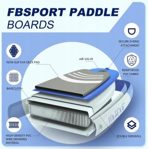 Zestaw FBSPORT Deska SUP Nadmuchiwana paddleboarding 335 cm niebieski 4