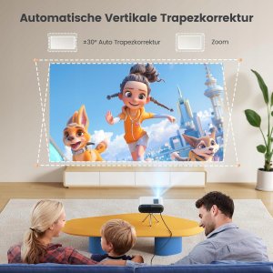 TOPTRO Mini projektor Full HD 1080 Bluetooth LED 10000 lumenów 1920 x 1080 3