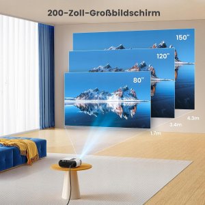 TOPTRO Mini projektor Full HD 1080 Bluetooth LED 10000 lumenów 1920 x 1080 4