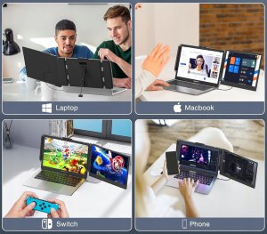 SMISEACOW S1 14"Przenośny monitor do laptopa 13"-17,3"rozszerzenie ekranu 4