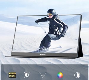 Yodoit Przenośny monitor 15,6'' FHD IPS do komputera laptopa Xbox PS 3/4/5 4