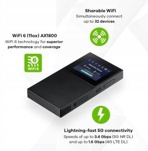 Zyxel NR2301 przenośny router 5G NR WiFi 6 szerokopasmowy 3