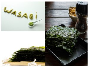 Nori snack koreańska przekąska chips z ostrym wasabi bibigo chrupiące prażone algi crispy seaweed 5g 4